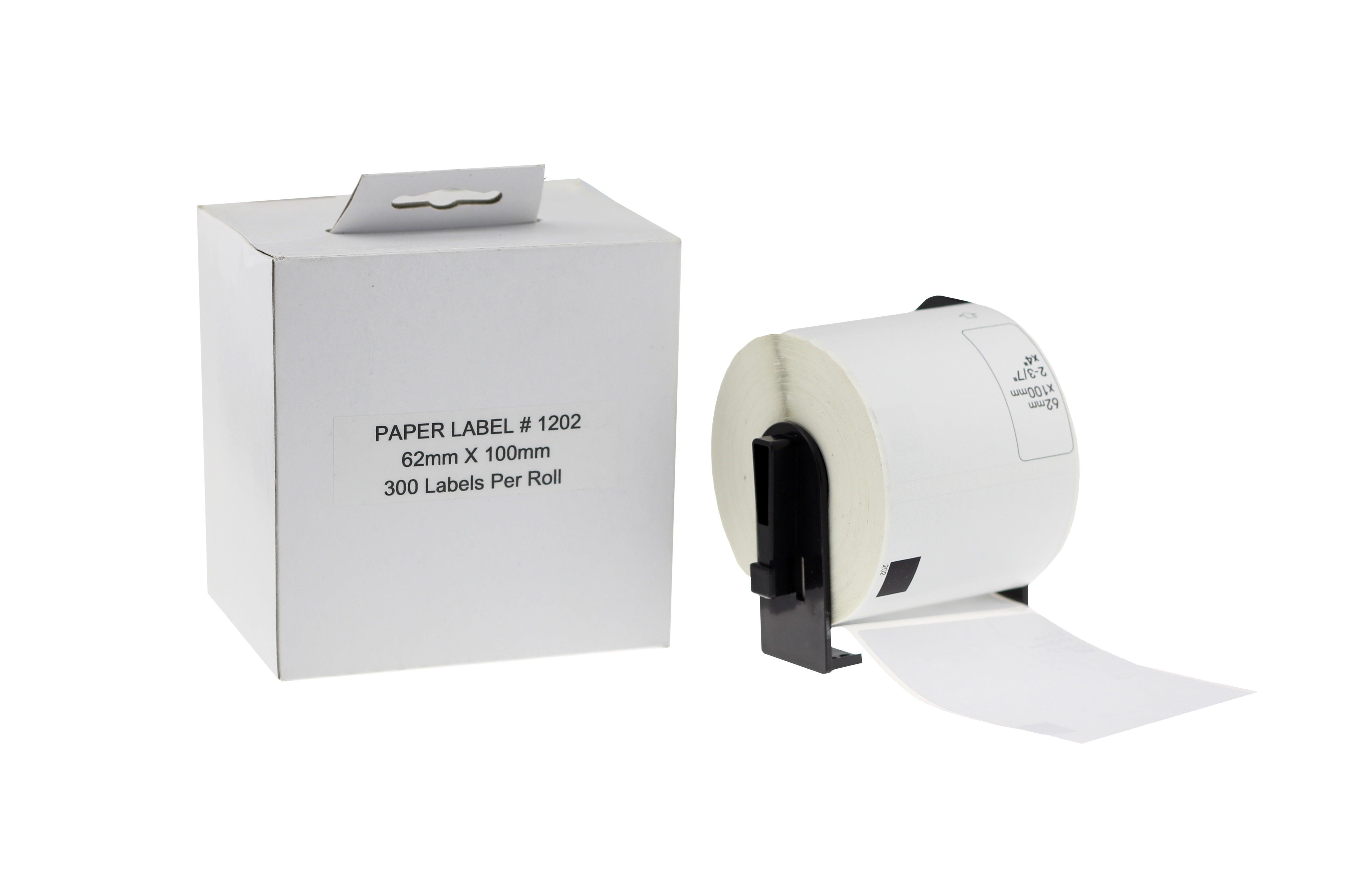 Compatible Brother DK11202 White Shipping labels 62mm x 100mm 300pcs Pack of 10-PCR Business Solutions Ltd